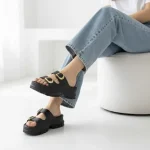 صندل دو سگک زنانه طلا M60 - Image 4